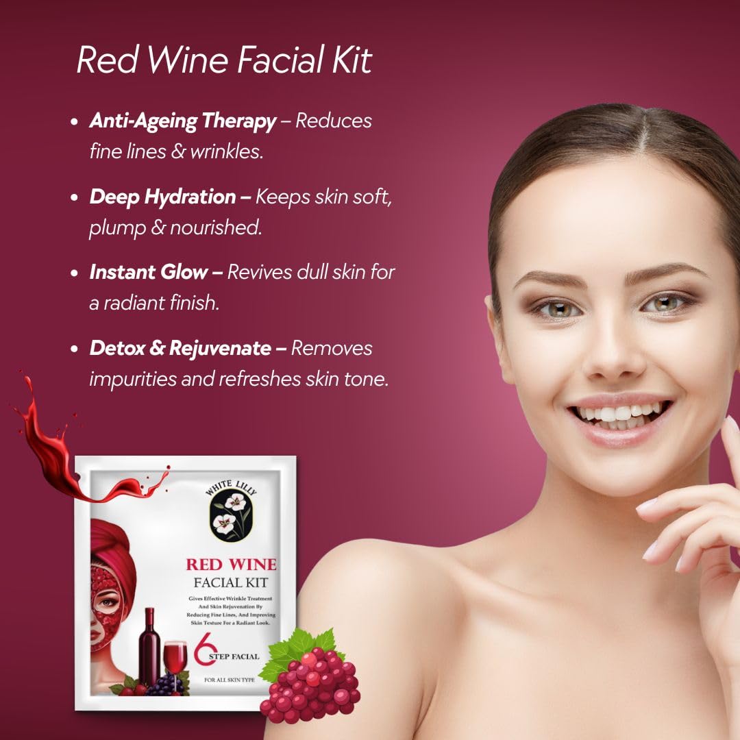 White Lilly Red Wine Facial Kit - Image 6