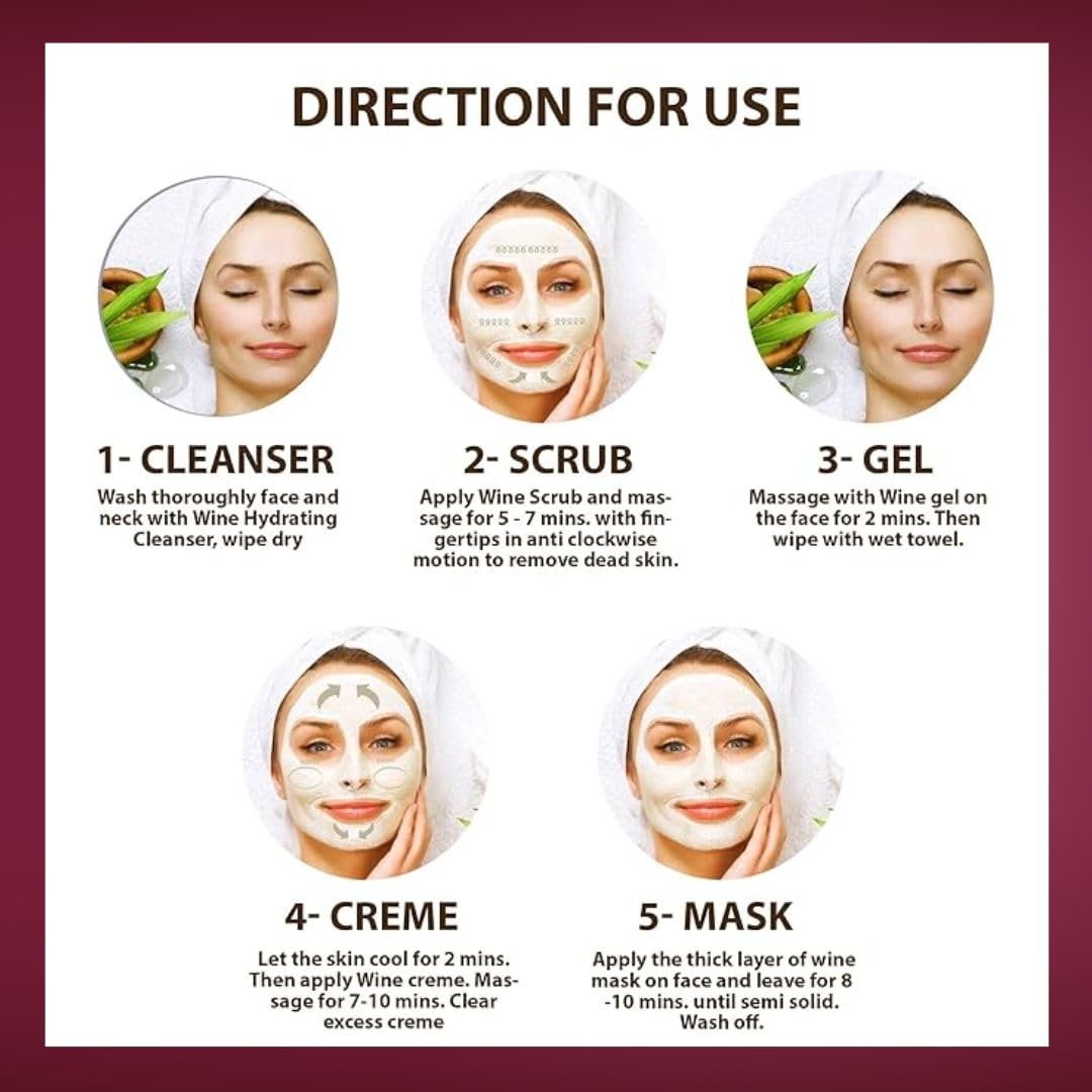 White Lilly Red Wine Facial Kit - Image 5