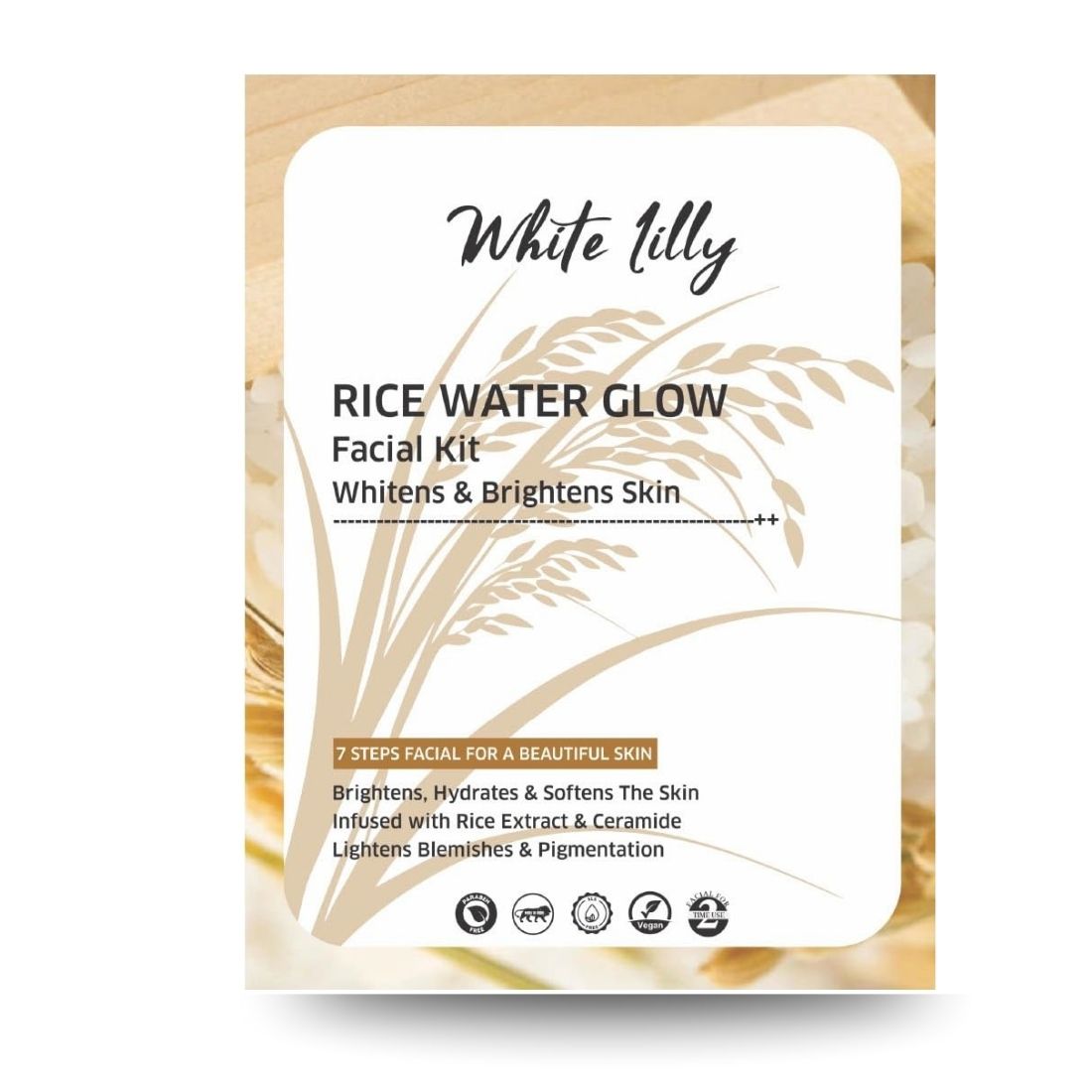 White Lilly Rice Water Glow Facial Kit – 7 Step Brightening & Even-Tone Treatment